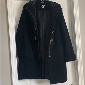 Jcrew black hooded pea coat